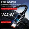 240w super fast charging data cable transparent luminous a - Temu