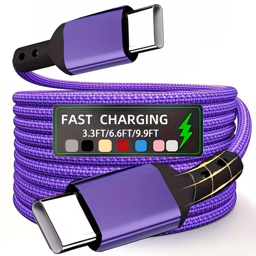 GXLHR C-C Fast Charging Cable, PD60W High-Quality Pure Copper Core, for Apple 15/16/iPad, Xiaomi, Huawei, Samsung, OnePlus, Vivo, OPPO