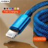 USB Fast Charge Cable Lightning Cable for iPhone 14 13 12 Pro Max X XR XS 8 7 6s 6 iPad | Hihowin, 20W Output, Male to Male Connector, Matte