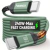 240w   charging cable pd3 1 high speed type c - Temu - Color : Green - Model : 78.74inch/6.6ft
