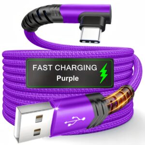 Type C Charger Fast Charging, Right Angle USB to USB C Cable Braided USB C Charger for Samsung for Huawei for Xiaomi for Redmi for Oppo for Oneplus And More Smartphone