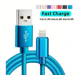 Extra-Long Fast Charging Cable for USB Data Synchronization with for Iphone Models 14, 13, 12, 11 Pro Max, SE, X, 8, 7, 6, Also Suitable for Charging Ipads