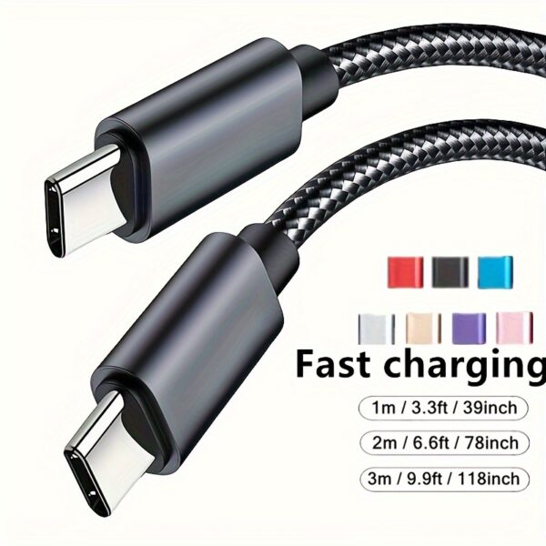 60W USB C to USB C Charging Cable for Iphone 15 Samsung Xiaomi 5A Fast Charger USB Type C Cable