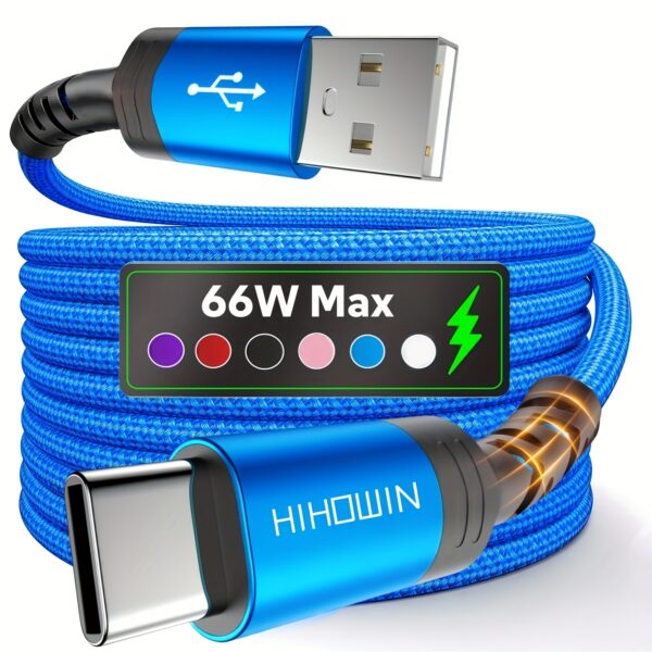 USB C Fast Charging Cable, Nylon Braided Type C Charger Cable for Samsung Huawei Xiaomi Redmi Oppo Oneplus for Iphone 15/16 Series And More Smartphone Charging Data Synchronization Cable