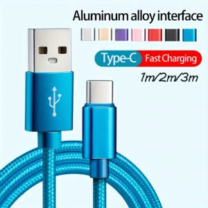 USB Type-C Fast Charging Cable for Samsung, Xiaomi, Vivo, Redmi, OPPO, And Oneplus Phones