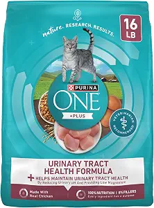 Purina ONE High Protein Urinary Tract Health Dry Cat Food, 16 lb Bag