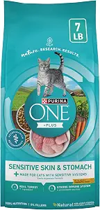 Purina ONE +Plus Sensitive Stomach Sensitive Skin, Natural Dry Cat Food