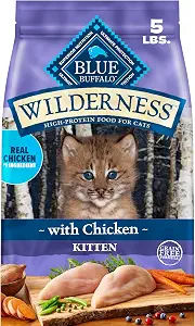 Blue Buffalo Wilderness Chicken Kitten Dry Cat Food, Grain-Free, 5 lb