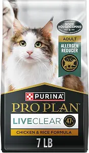 Purina Pro Plan LiveClear Allergen Reducing Dry Cat Food, Chicken, 7 lb